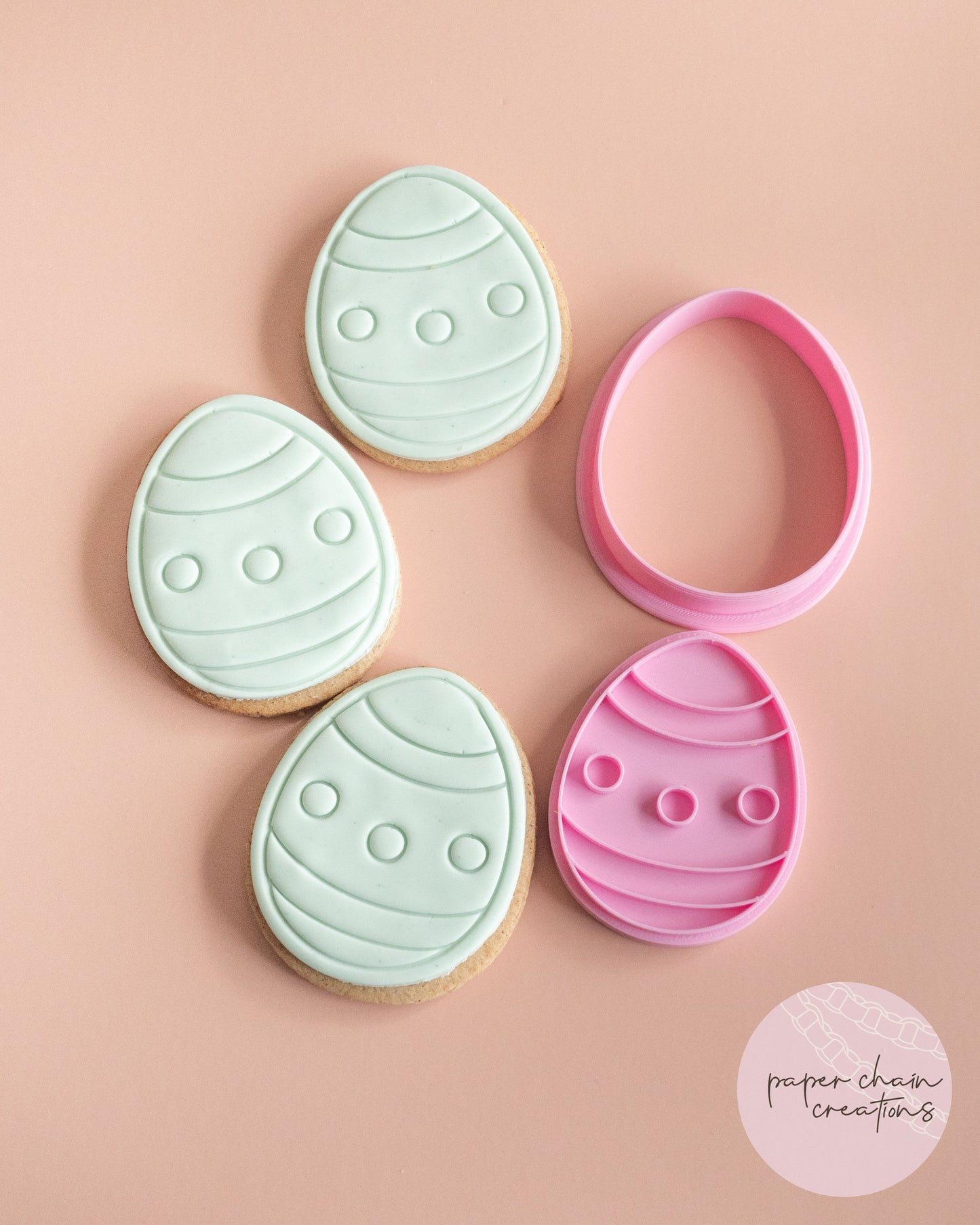 Easter Egg Cookie Cutter and Fondant Embosser
