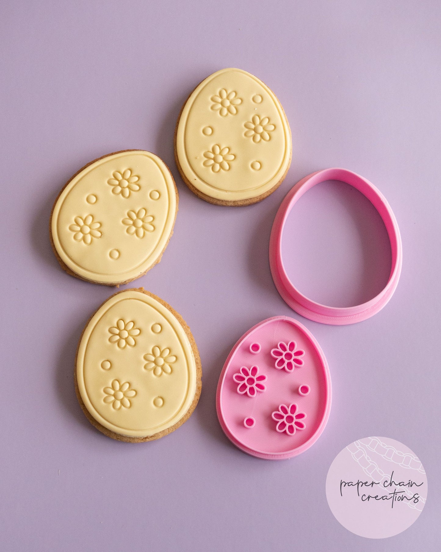 Easter Egg Cookie Cutter and Fondant Embosser
