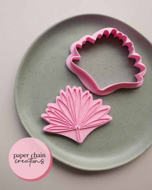 Dried Palm Leaf V2 Cookie Cutter and Fondant Embosser