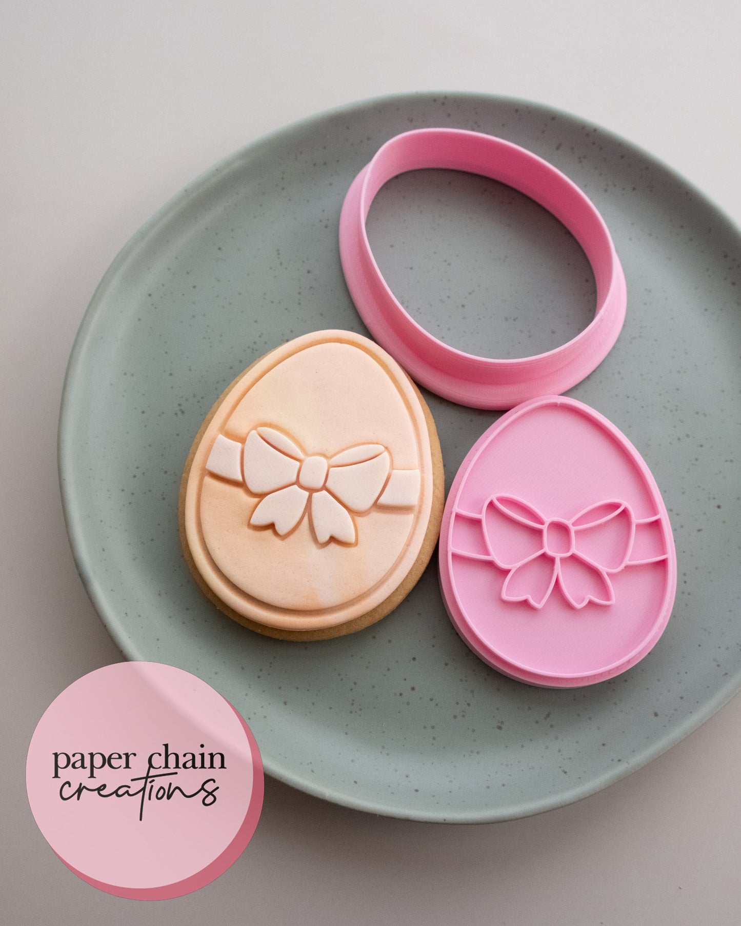 Easter Egg Cookie Cutter and Fondant Embosser