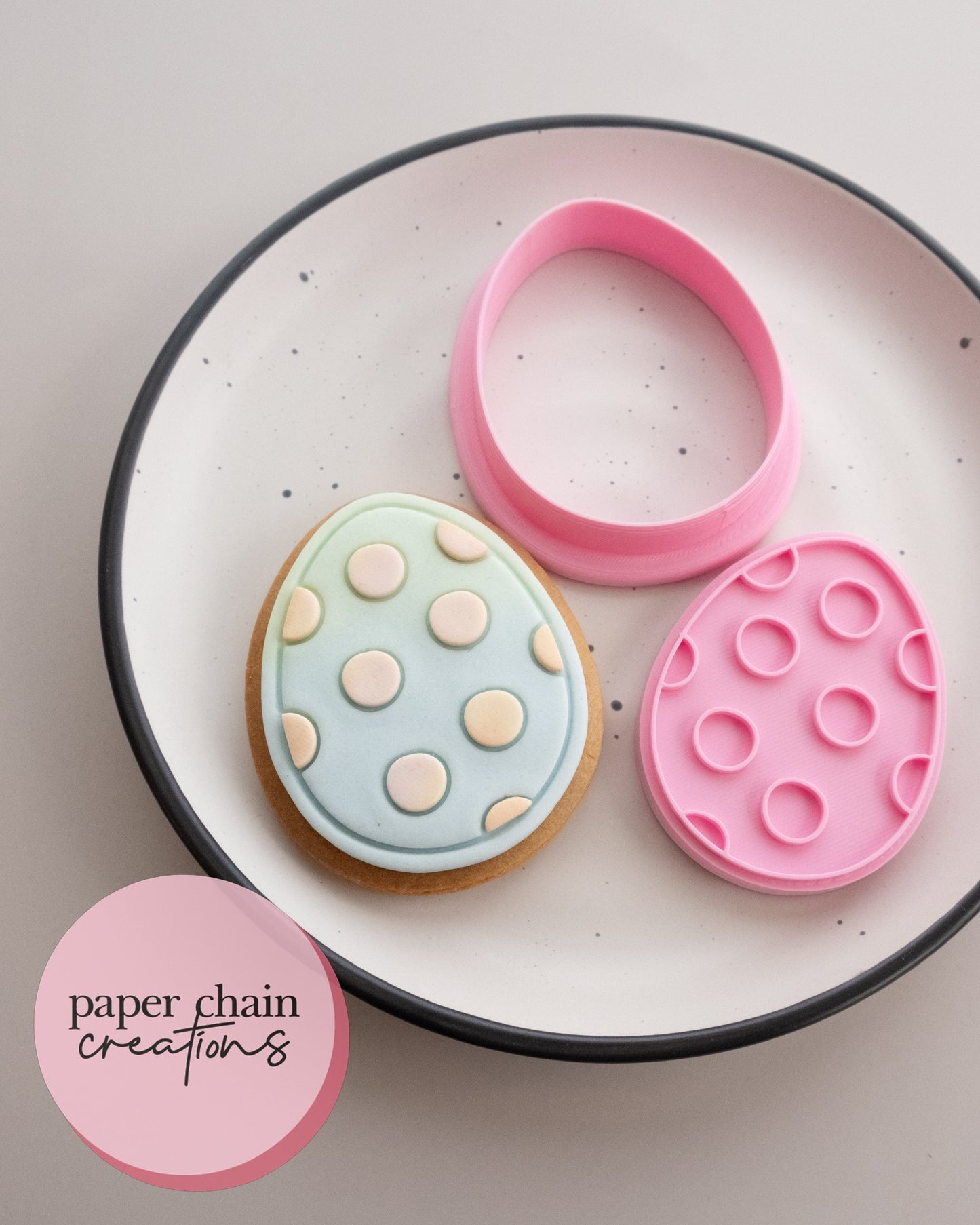 Easter Egg Cookie Cutter and Fondant Embosser