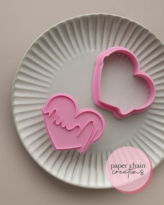 Mum Heart Cookie Cutter and Fondant Embosser