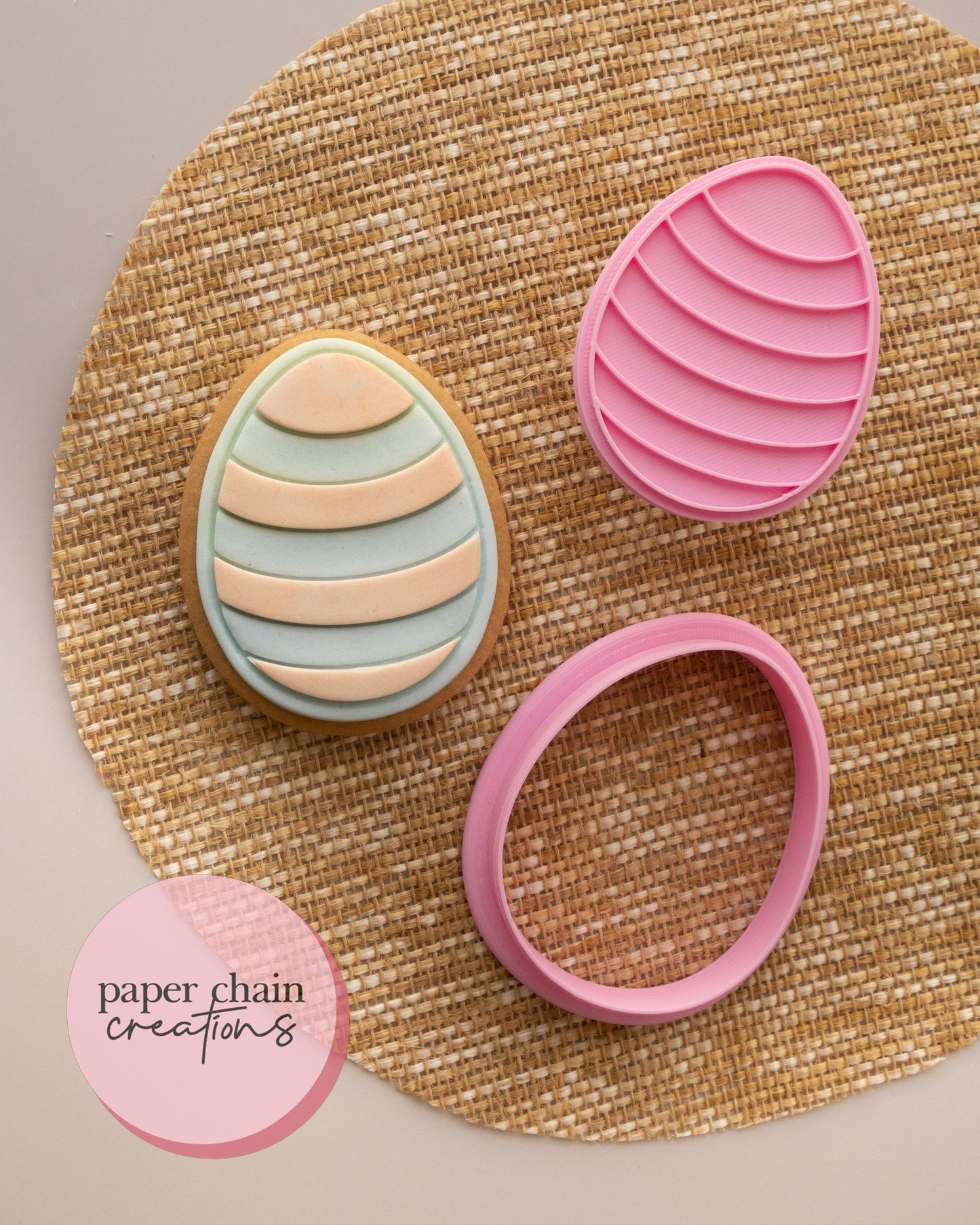 Easter Egg Cookie Cutter and Fondant Embosser