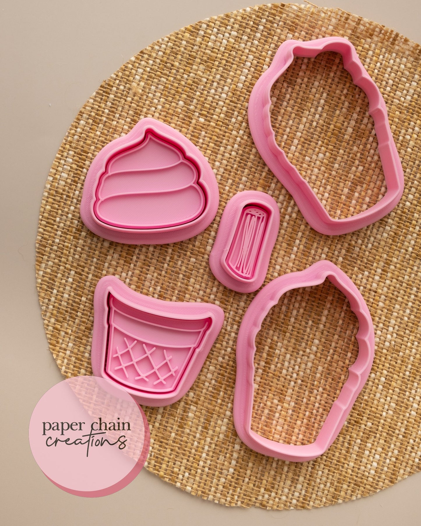 Soft Serve Set Cookie Cutters and Fondant Embossers SET