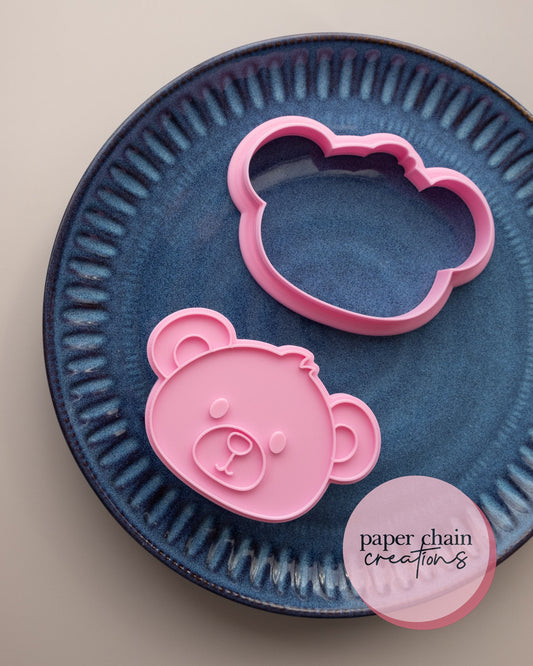 Teddy Bear Face Cookie Cutter and Fondant Embosser