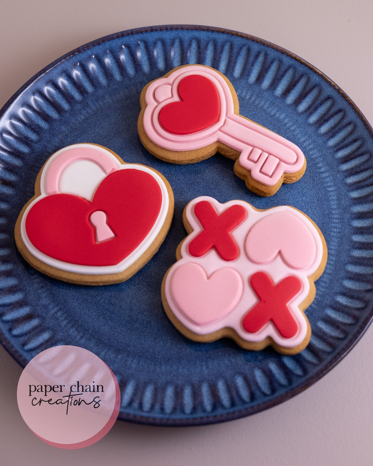 Heart Key Cookie Cutter and Fondant Embosser