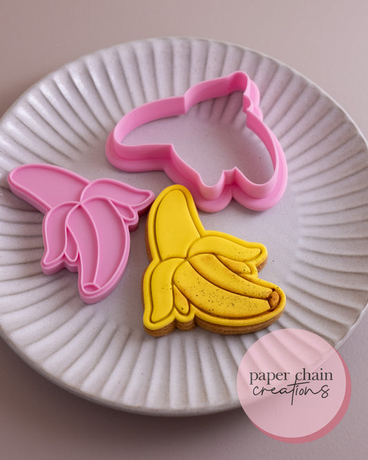 Banana Peeled Cookie Cutter and Fondant Embosser