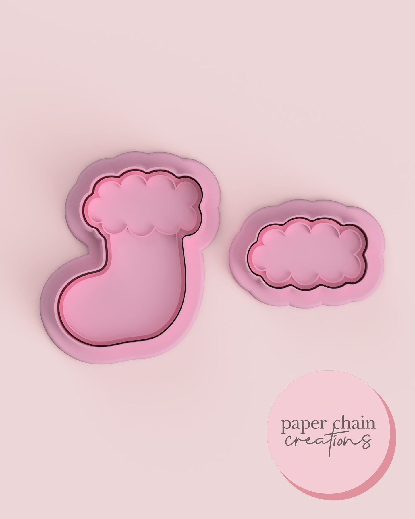Fluffy Stocking Cookie Cutter and Fondant Embosser