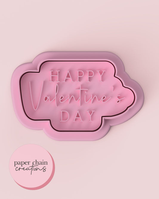 Happy Valentine's Day Cookie Cutter and Fondant Embosser