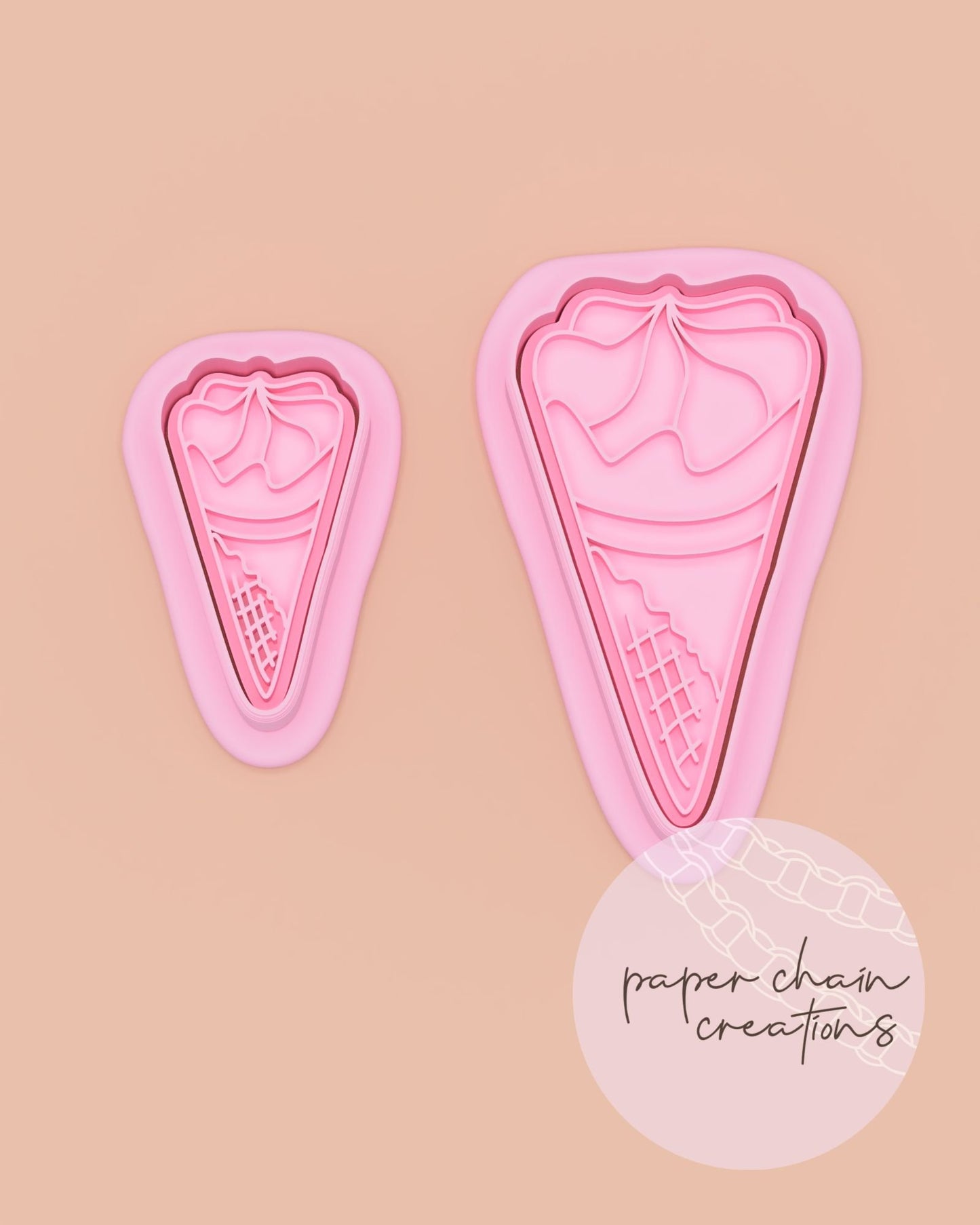 Ice-cream Cone Cookie Cutter and Fondant Embosser