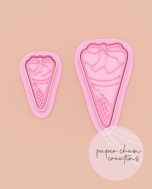 Ice-cream Cone Cookie Cutter and Fondant Embosser