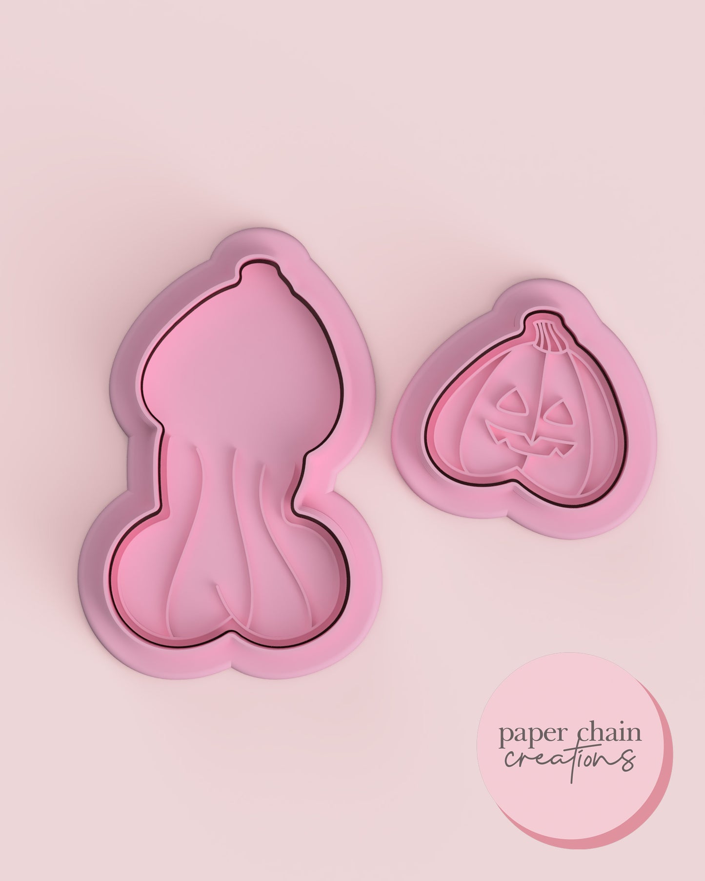 Jack O Lantern Chubby Penis Cookie Cutters and Fondant Embossers SET