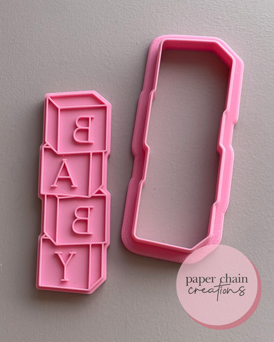 Baby Blocks Cookie Cutter and Fondant Embosser