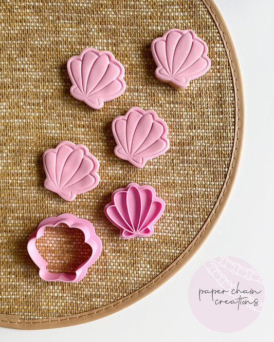 Clam Shell Cookie Cutter and Fondant Embosser