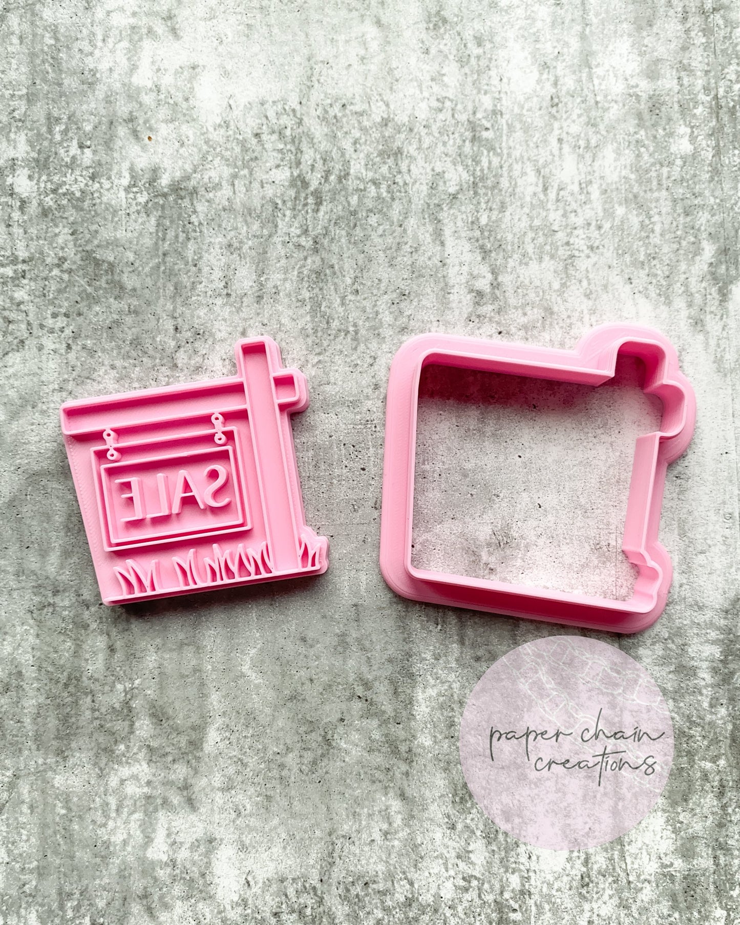 Sale/ Sold Sign Cookie Cutter and Fondant Embosser