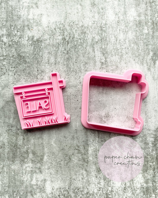 Sale/ Sold Sign Cookie Cutter and Fondant Embosser