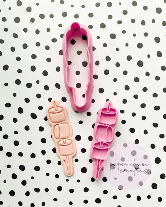 Stick of Marshmallows Cookie Cutter and Fondant Embosser