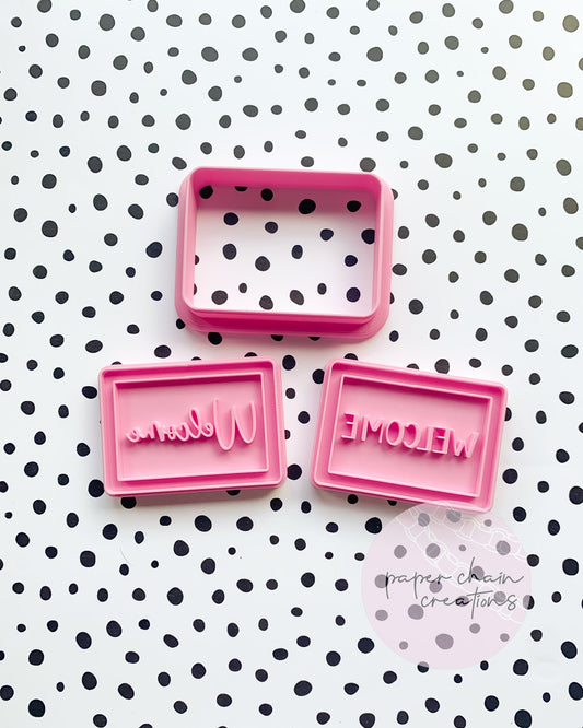 Welcome Mat Cookie Cutter and Fondant Embosser