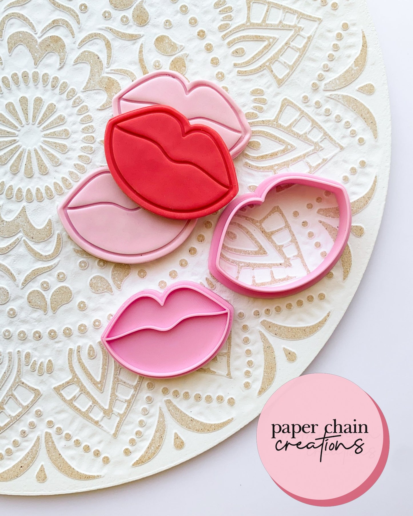 Lips Cookie Cutter and Fondant Embosser