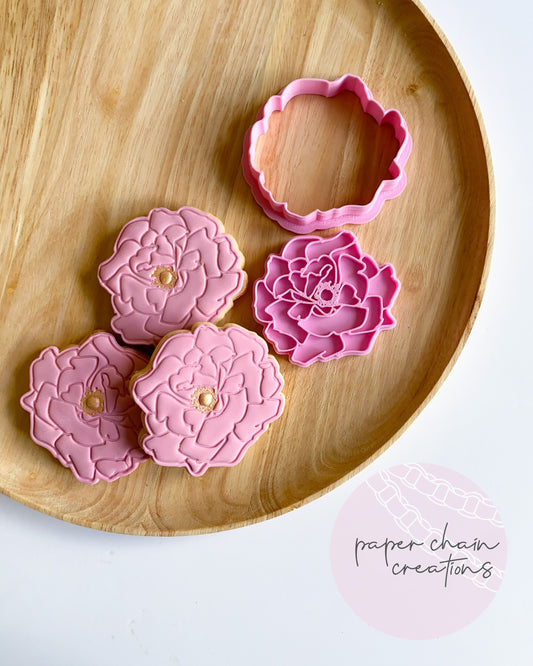 Rose in Full Bloom Cookie Cutter and Embosser