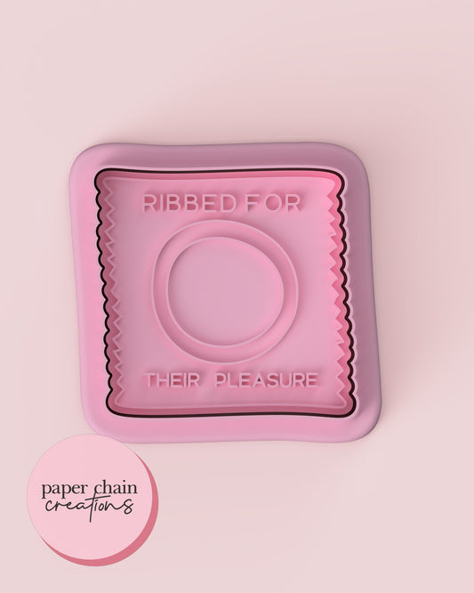 Ribbed For Their Pleasure Condom Packet Cookie Cutter and Embosser