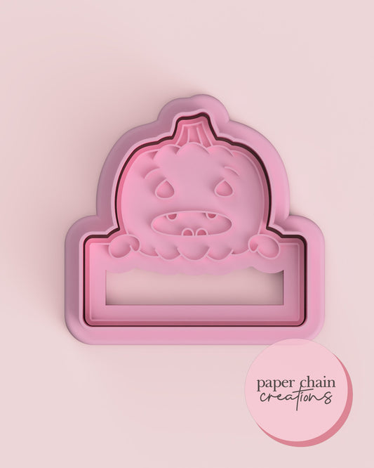 Scaredy-Cat Pumpkin Plaque Cookie Cutter and Fondant Embosser