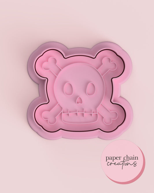Skull and Cross Bones Cookie Cutter and Fondant Embosser