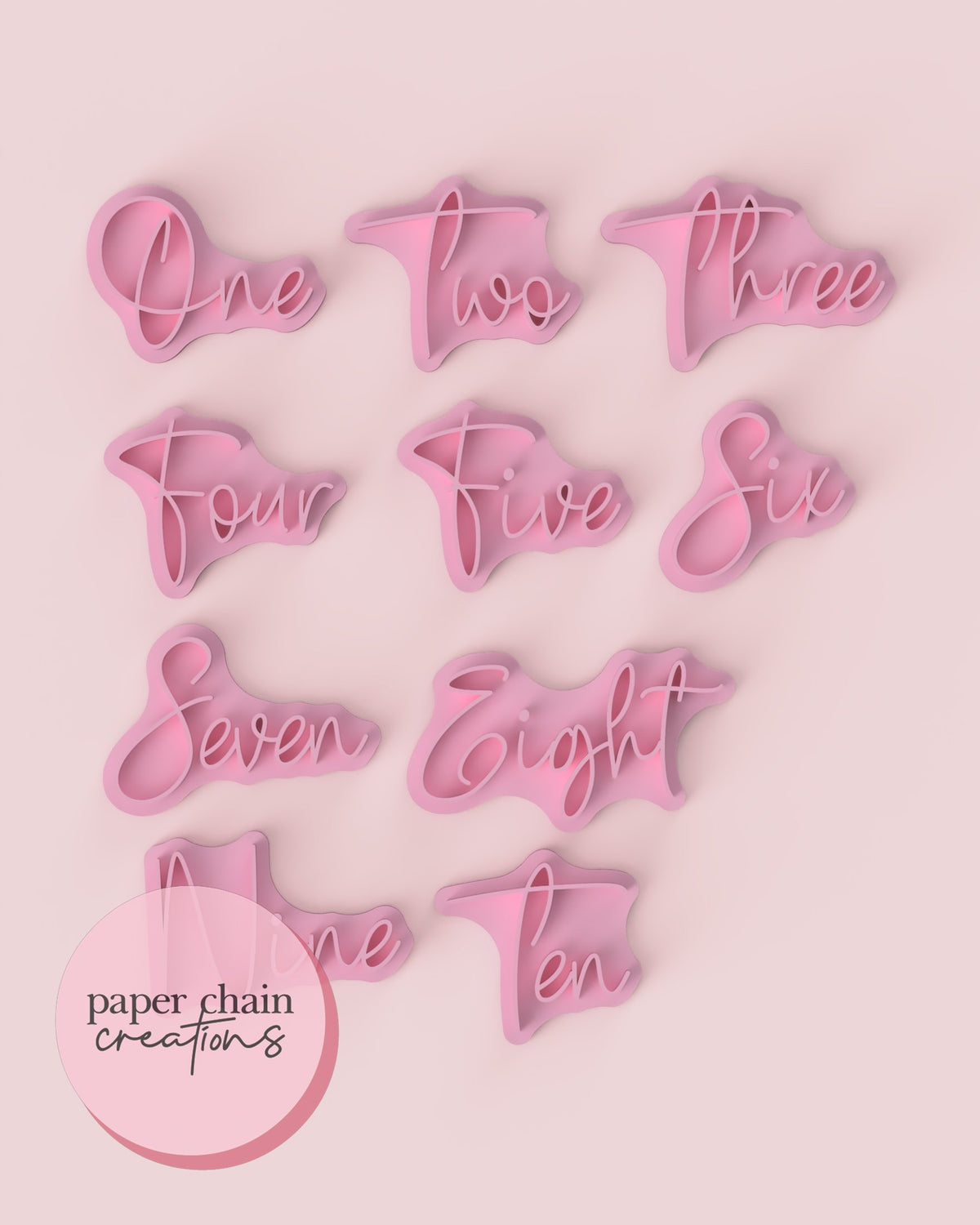 Script Number On Paper Script Numbers Citrus Script Fondant Embossers – Paper Chain Creations