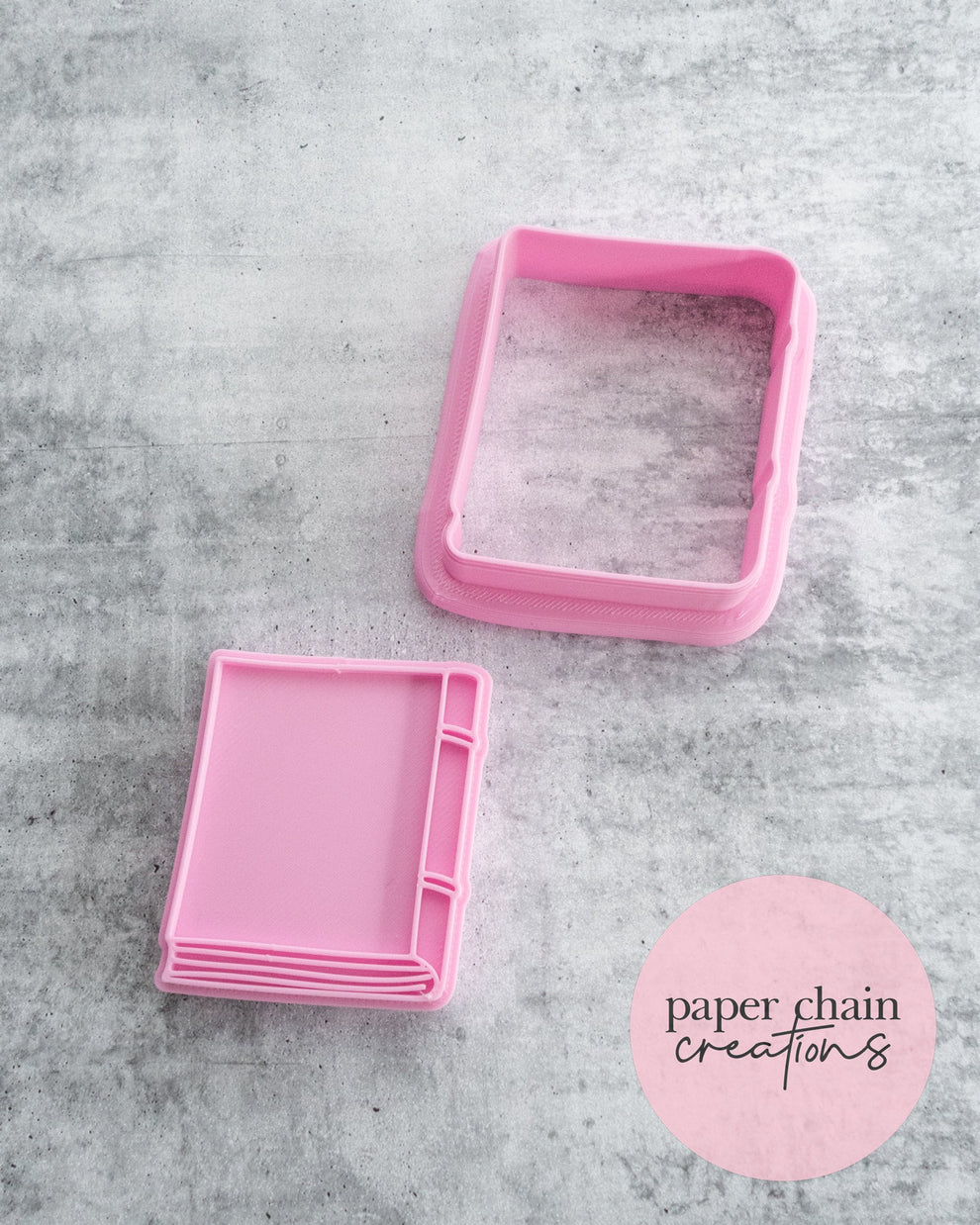 Book Cookie Cutter and Fondant Embosser – Paper Chain Creations