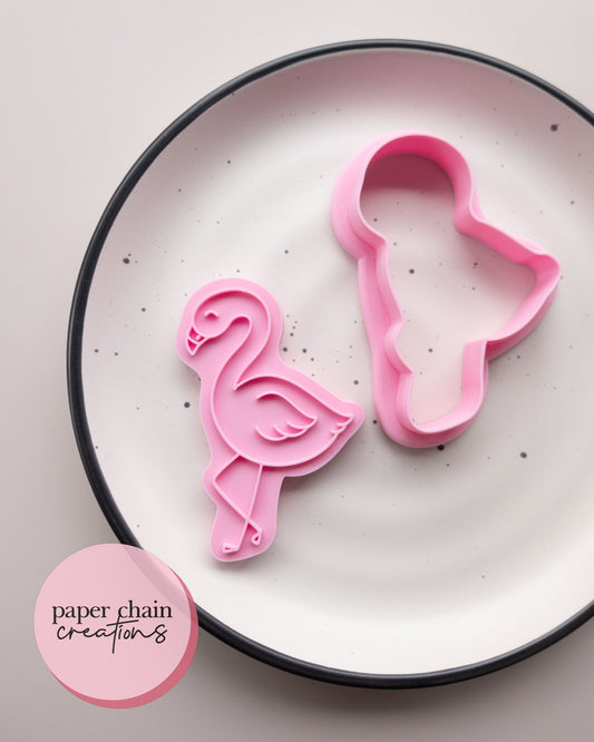 Flamingo Cookie Cutter and Fondant Embosser