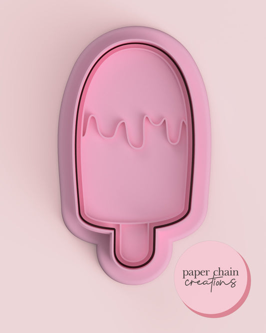 Drip Ice Cream Cookie Cutter and Fondant Embosser