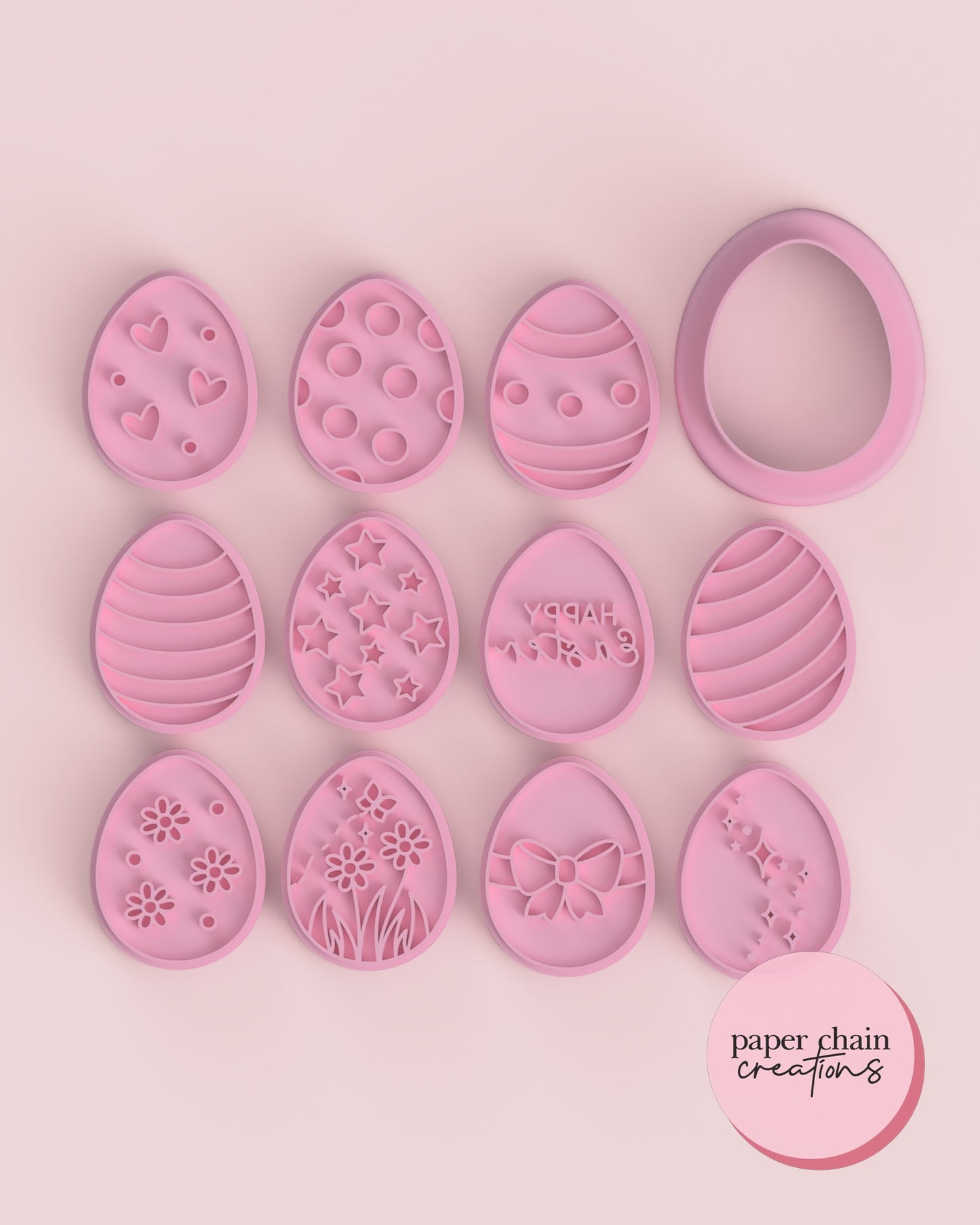 Mini Easter Egg Cookie Cutter and Fondant Embosser