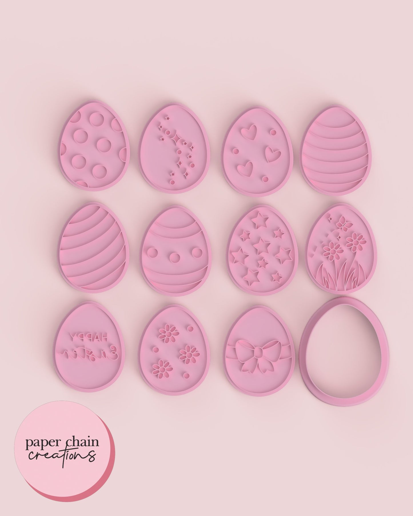 Large Easter Egg Cookie Cutter and Fondant Embosser