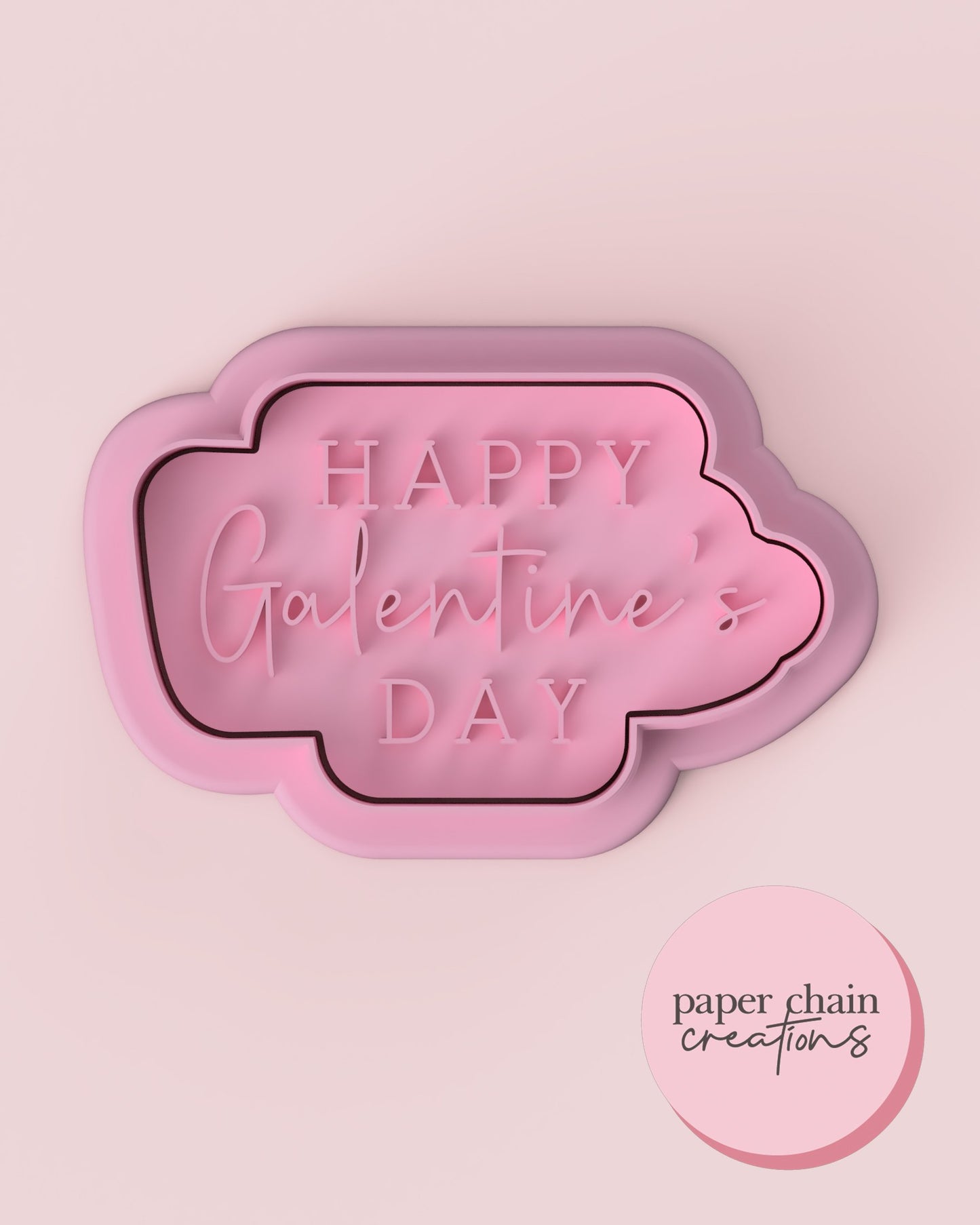 Happy Galentine's Day Cookie Cutter and Fondant Embosser