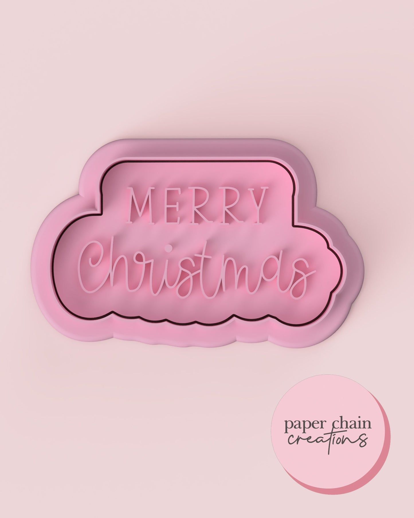 Merry Christmas Cookie Cutter and Fondant Embosser