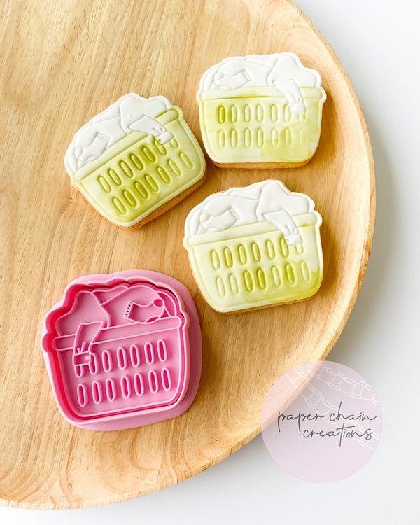 Laundry Basket Fondant Embosser and Cookie Cutter – Paper Chain Creations