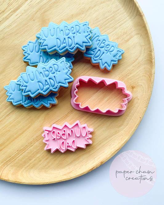 Number 1 Dad Cookie Cutter and Fondant Embosser