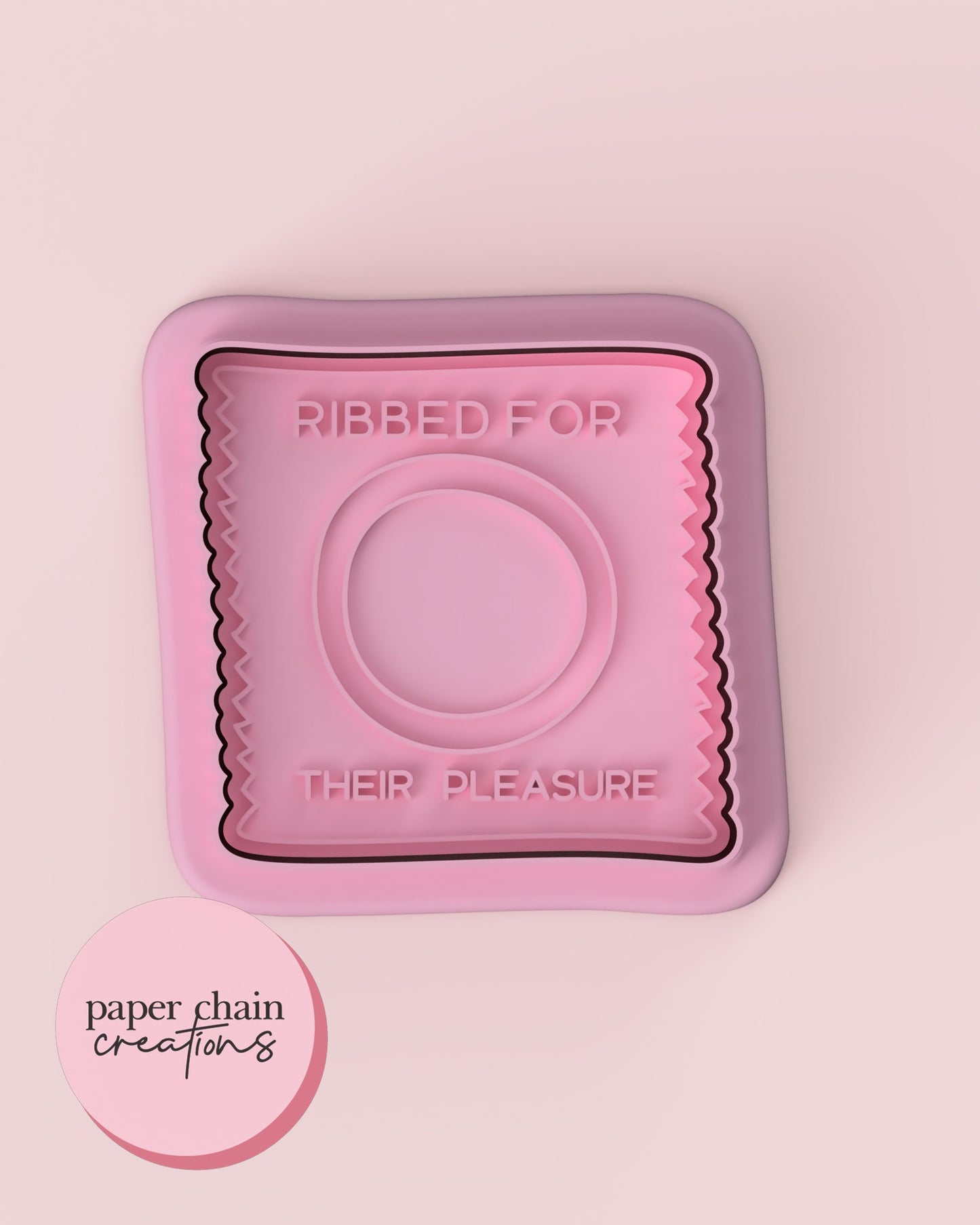 Ribbed For Their Pleasure Condom Packet Cookie Cutter and Embosser