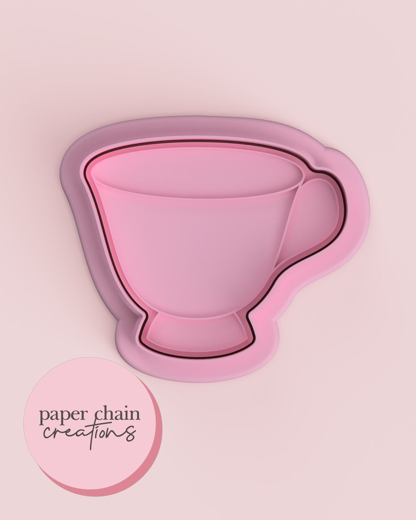Teacup V2 Cookie Cutter and Fondant Embosser